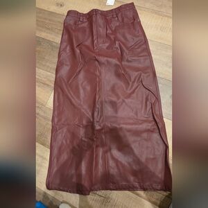 Free People Faux Leather Beautiful Skirt NWT